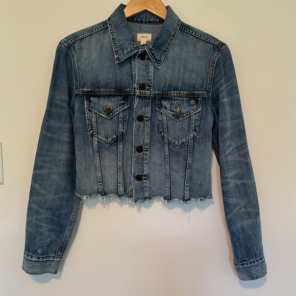 Able NWOTCropped Denim Jacket - Picture 4 of 7
